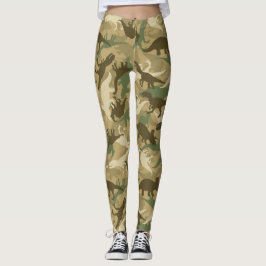 Camouflage Dinosaur Print Leggings