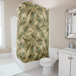 Camouflage Dinosaur Shower Curtain Camo Dino Douchegordijn