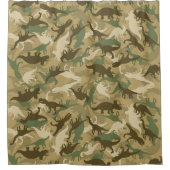 Camouflage Dinosaur Shower Curtain Camo Dino Douchegordijn (Voorkant)