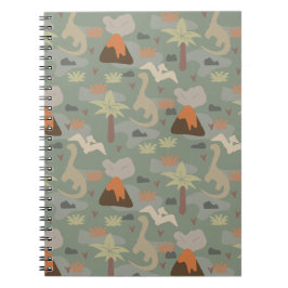Camouflage Dinosauriërs en Vulkanen Notitieboek