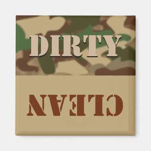 Camouflage Dirty Clean Dishwasher Magnet voor hem