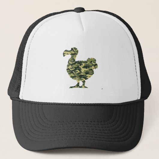 Camouflage Dodo Bird Silhouette Trucker Pet (Voorkant)