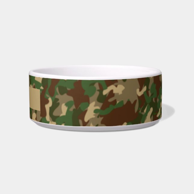 Camouflage Dog Bowl Gepersonaliseerd Voeg Jouw naa Voerbakje (Rechts)