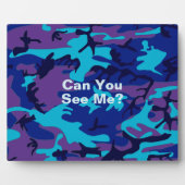 Camouflage Donkerblauw & Paarse Patroon Fotoplaat (Voorkant)