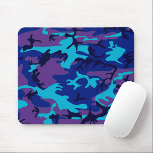 Camouflage Donkerblauw & Paarse Patroon Muismat