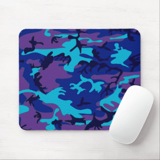 Camouflage Donkerblauw & Paarse Patroon Muismat