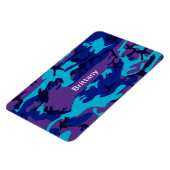 Camouflage Donkerblauw & Paarse Patroon Naam toevo Magneet (Linkerzijde)