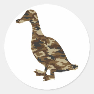 Camouflage Duck Silhouette Ronde Sticker