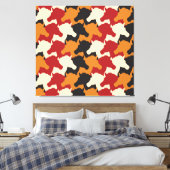 Camouflage eenhoorn hoofden, herhalen patroon. canvas afdruk (Insitu (Slaapkamer))
