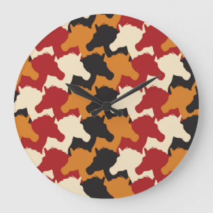Camouflage eenhoorn hoofden, herhalen patroon. grote klok