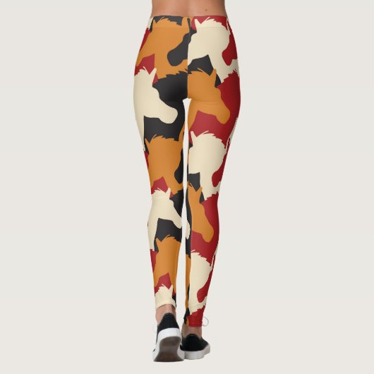 Camouflage eenhoorn hoofden, herhalen patroon. leggings (Achterkant)