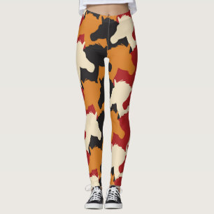 Camouflage eenhoorn hoofden, herhalen patroon. leggings