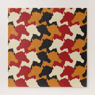 Camouflage eenhoorn hoofden, herhalen patroon. legpuzzel