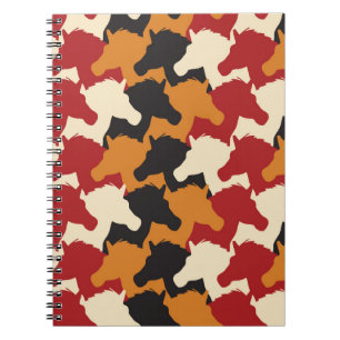 Camouflage eenhoorn hoofden, herhalen patroon. notitieboek