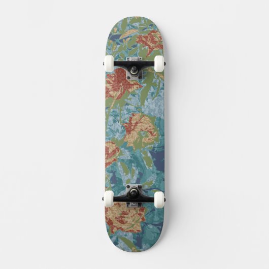 Camouflage en bloemen persoonlijk skateboard (Voorkant)