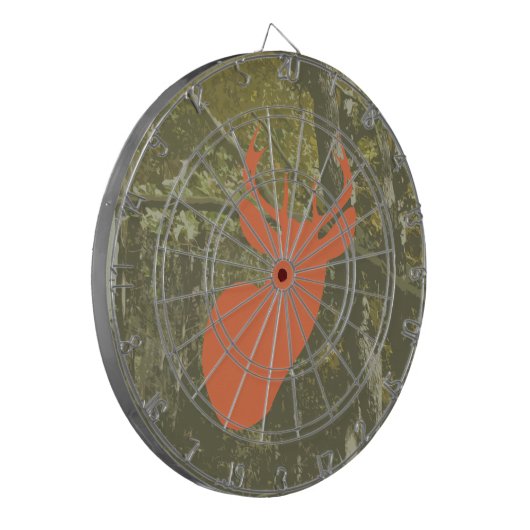 Camouflage en Oranje deer Dart Board Dartbord (Voorkant Links)