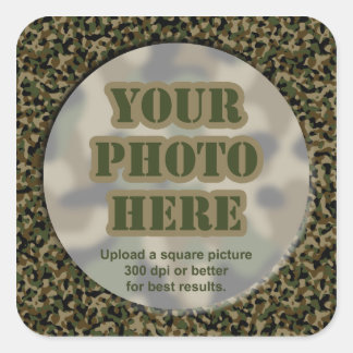 Camouflage Foto Stickers (vel van 6 groot)