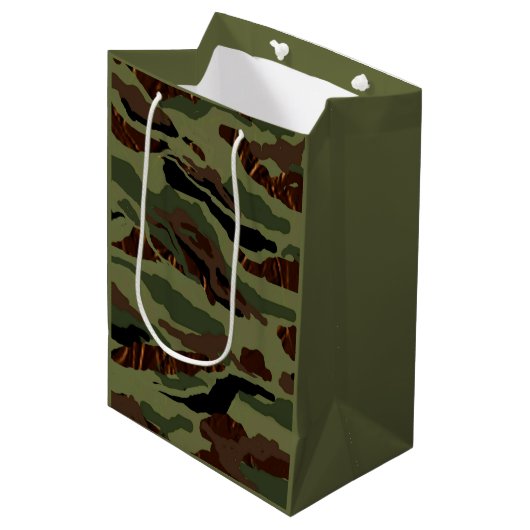Camouflage Full Pattern Medium Cadeauzakje (Voorkant Gekanteld)