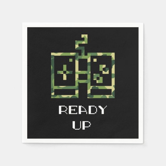 Camouflage Gamecontroller Klaar Gamer Servet (Voorkant)