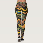 Camouflage geel groen Waterverf Leggings (Achterkant)
