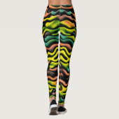 Camouflage geel Sinaasappel psychedelisch patroon Leggings (Achterkant)
