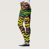 Camouflage geel Sinaasappel psychedelisch patroon Leggings (Links)