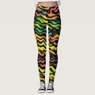 Camouflage geel Sinaasappel psychedelisch patroon Leggings