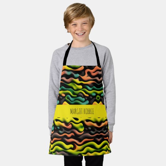 Camouflage geel Sinaasappel psychedelisch patroon Schort (Gedragen)