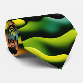 Camouflage geel Sinaasappel psychedelisch patroon Stropdas (Opgerold)