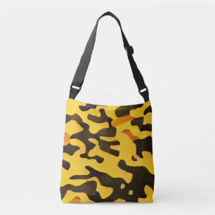Camouflage geel zwart patroon Krossbody Bags Crossbody Tas
