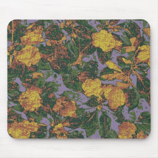 Camouflage gele bloem muismat (Voorkant)