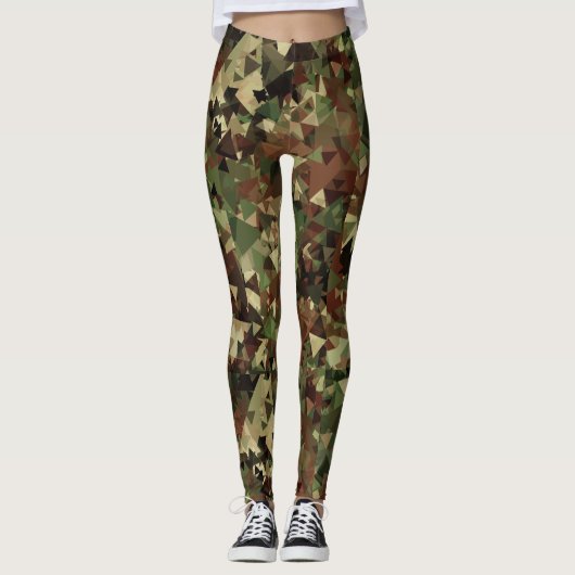 Camouflage Geometrisch Patroon Leggings (Voorkant)