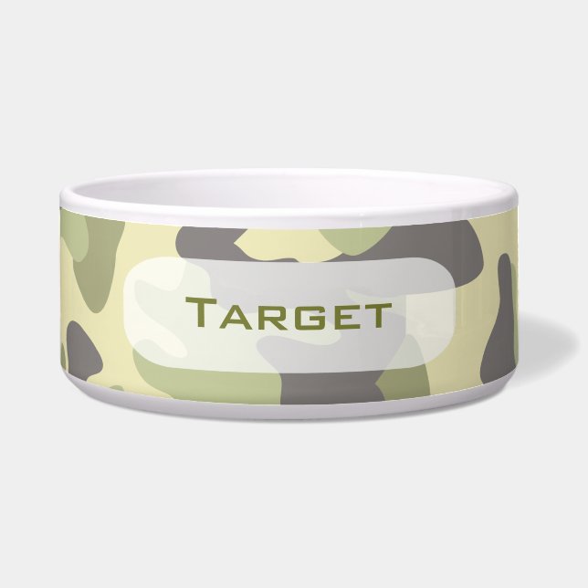 Camouflage | Gepersonaliseerde Dog Dish Voerbakje (Voorkant)