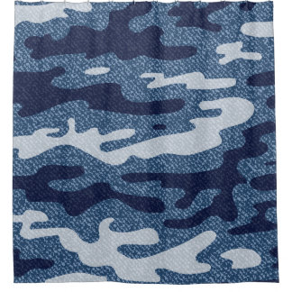 Camouflage gevlekte denim jeans patroon douchegordijn