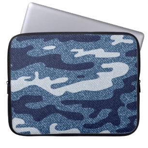 Camouflage gevlekte denim jeans patroon laptop sleeve