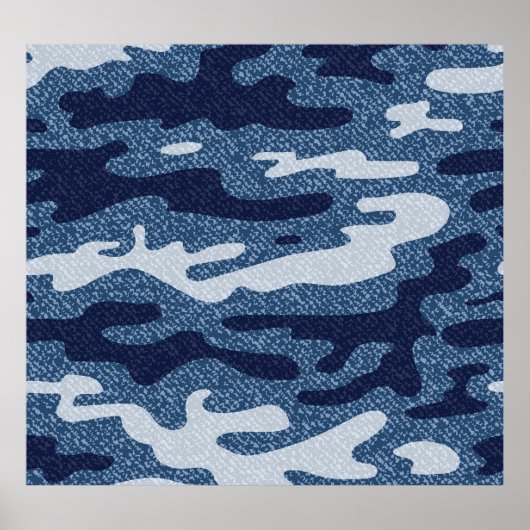 Camouflage gevlekte denim jeans patroon poster (Voorkant)