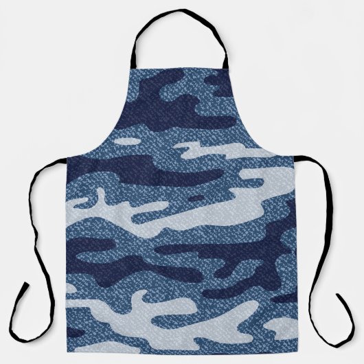 Camouflage gevlekte denim jeans patroon schort (Voorkant)