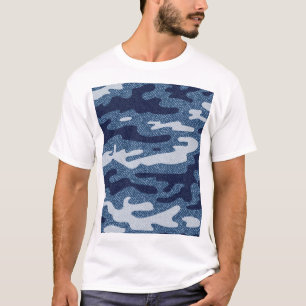 Camouflage gevlekte denim jeans patroon t-shirt