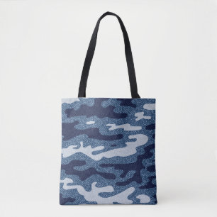 Camouflage gevlekte denim jeans patroon tote bag