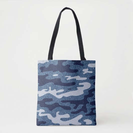 Camouflage gevlekte denim jeans patroon tote bag (Voorkant)