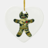 Camouflage Gingerbrood Man Keramisch Ornament (Voorkant)