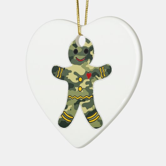 Camouflage Gingerbrood Man Keramisch Ornament (Links)