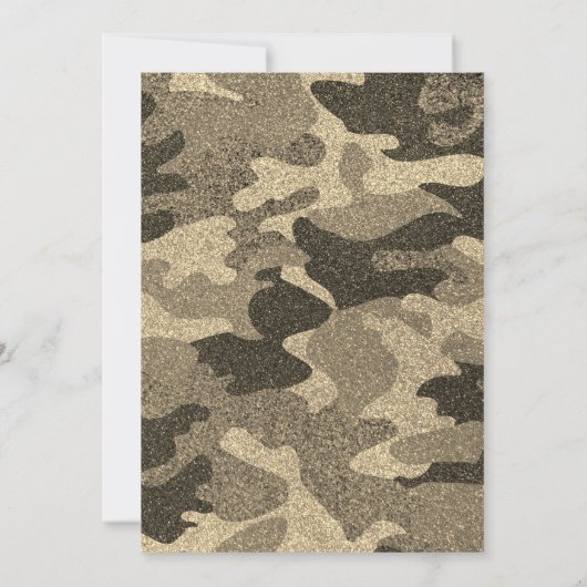 Camouflage Glitter Birthday Kaart (Achterkant)