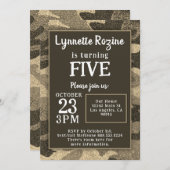 Camouflage Glitter Birthday Kaart (Voorkant / Achterkant)