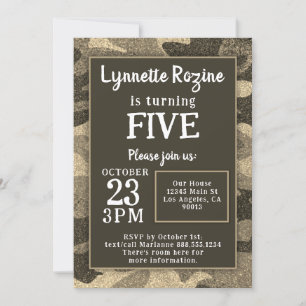 Camouflage Glitter Birthday Kaart