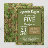 Camouflage Glitter Birthday Kaart (Voorkant / Achterkant)