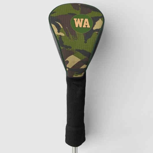 Camouflage Golf Hoesje, jager monogram, leger Golfheadcover (Voorkant)