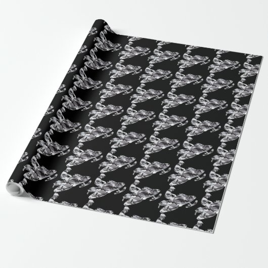 Camouflage Gray Snowmobile Cadeaupapier (Uitgerold)