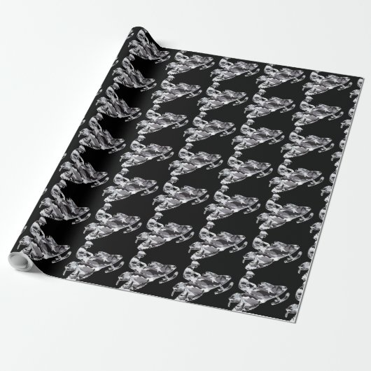 Camouflage Gray Snowmobile Cadeaupapier (Uitgerold)