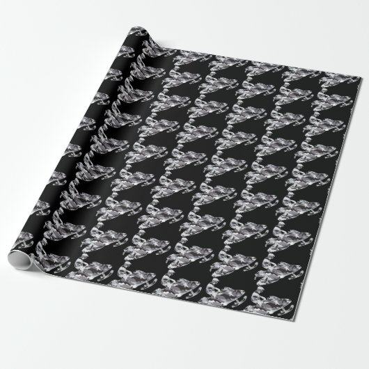 Camouflage Gray Snowmobiler Cadeaupapier (Uitgerold)